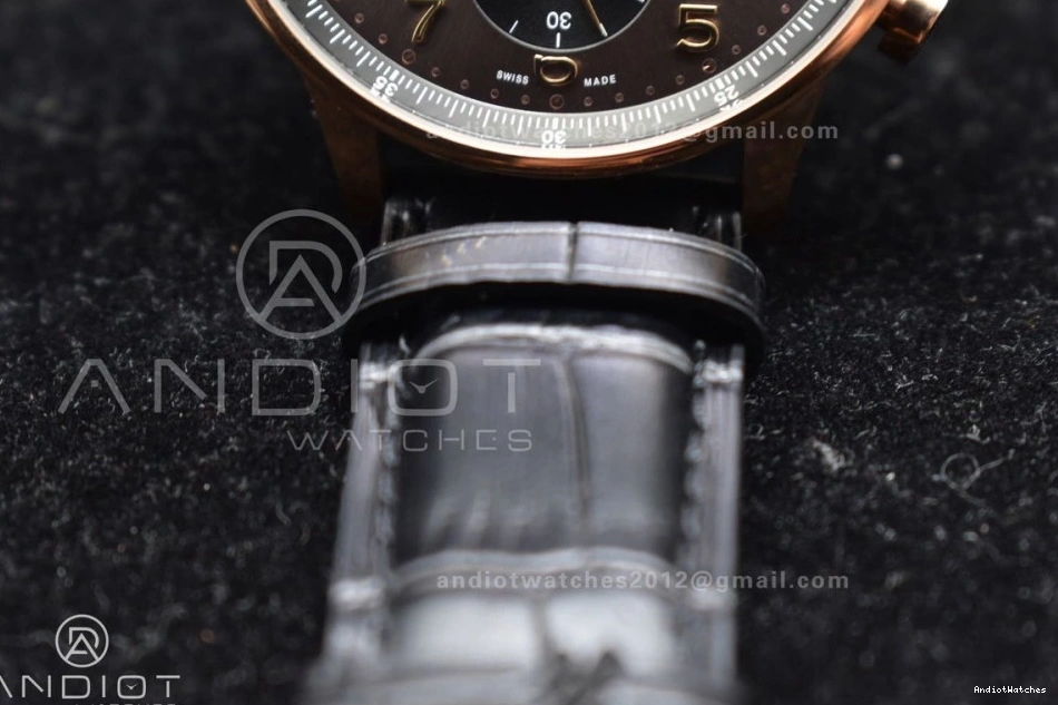 Genuine) Strap Best A7750 IW371482 as Black 444 Practical on Portuguese 1:1 Leather Edition (Same Thickness ZF Chrono 0115